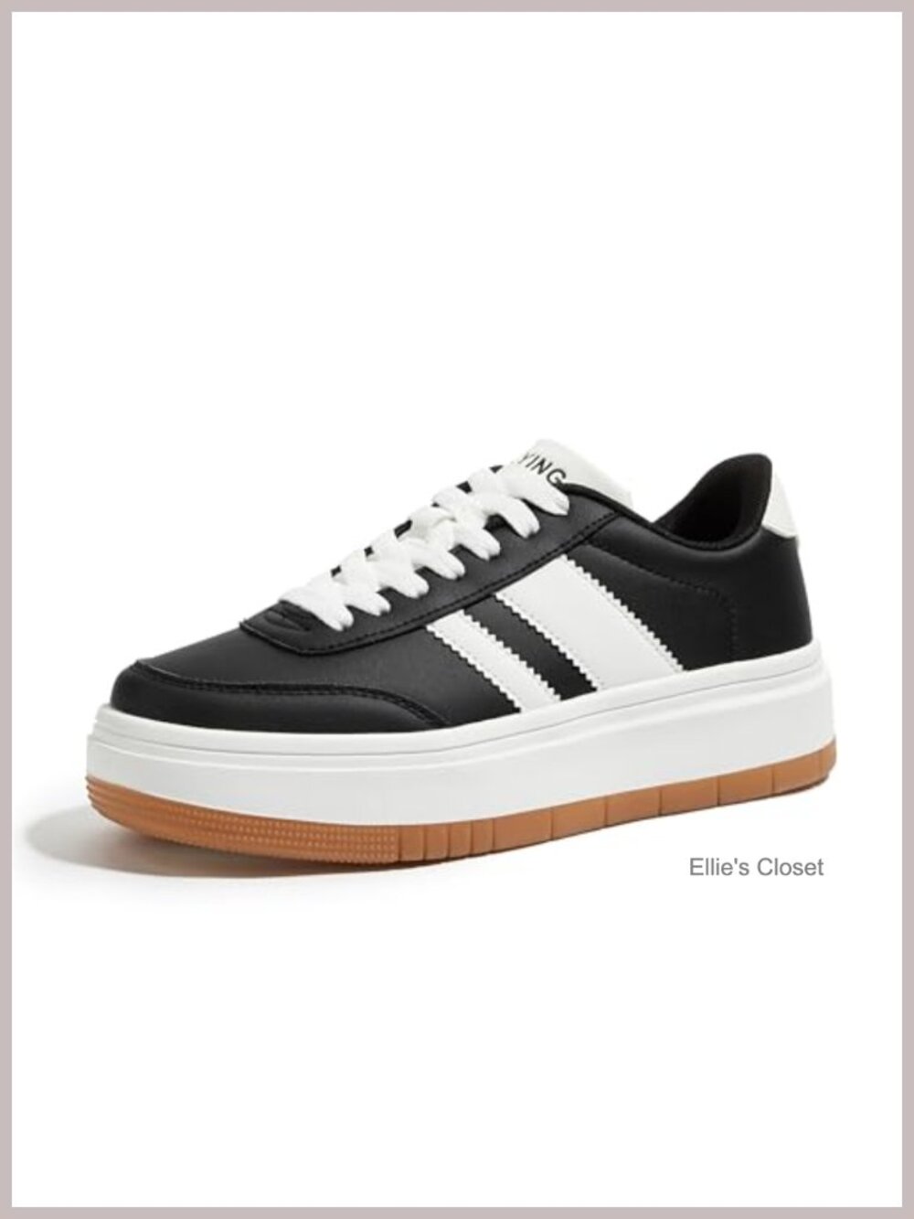 Women's Retro Platform Sneakers Low Top Lace-Up Faux Leather Casual Walking